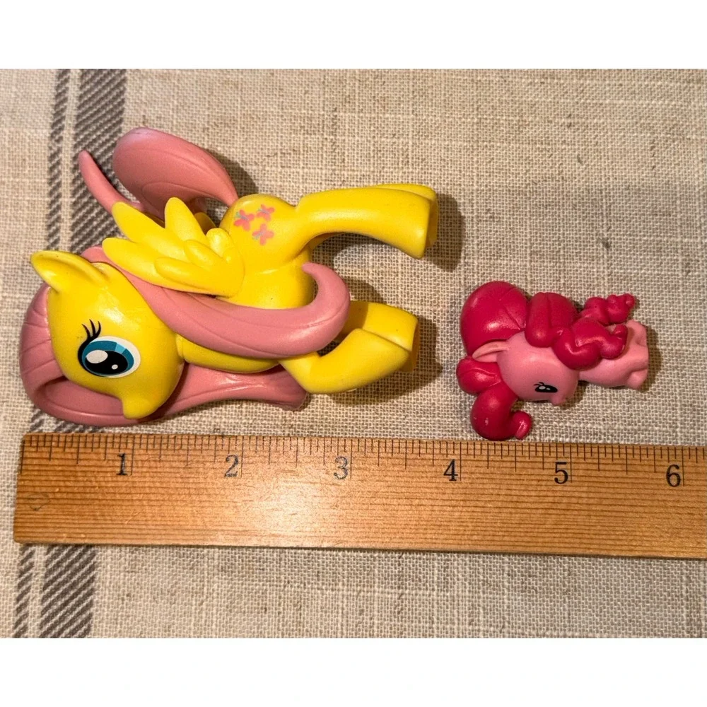 My Little Pony Fluttershy & Pinkie Pie Figures Hasbro MLP G4 Yellow Pink Toy